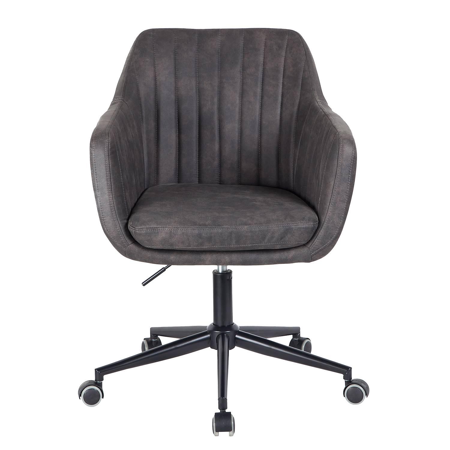 Leedy Bürostuhl Drehbar Kunstleder Grau 4