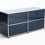 Sideboard Mit 4 Fächern & 2 Schiebeschubladen Stahlblau 3