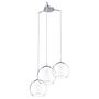 Pendant lamp Bolsano II Glass / Steel 3-light 0