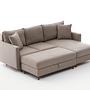 Eva Sofa Récamiere Rechts mit Hocker Creme 5