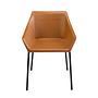 Dining chair synthetic leather brown 1