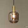 Home Pendant Light 1-Light Smoked Glass Grey 1