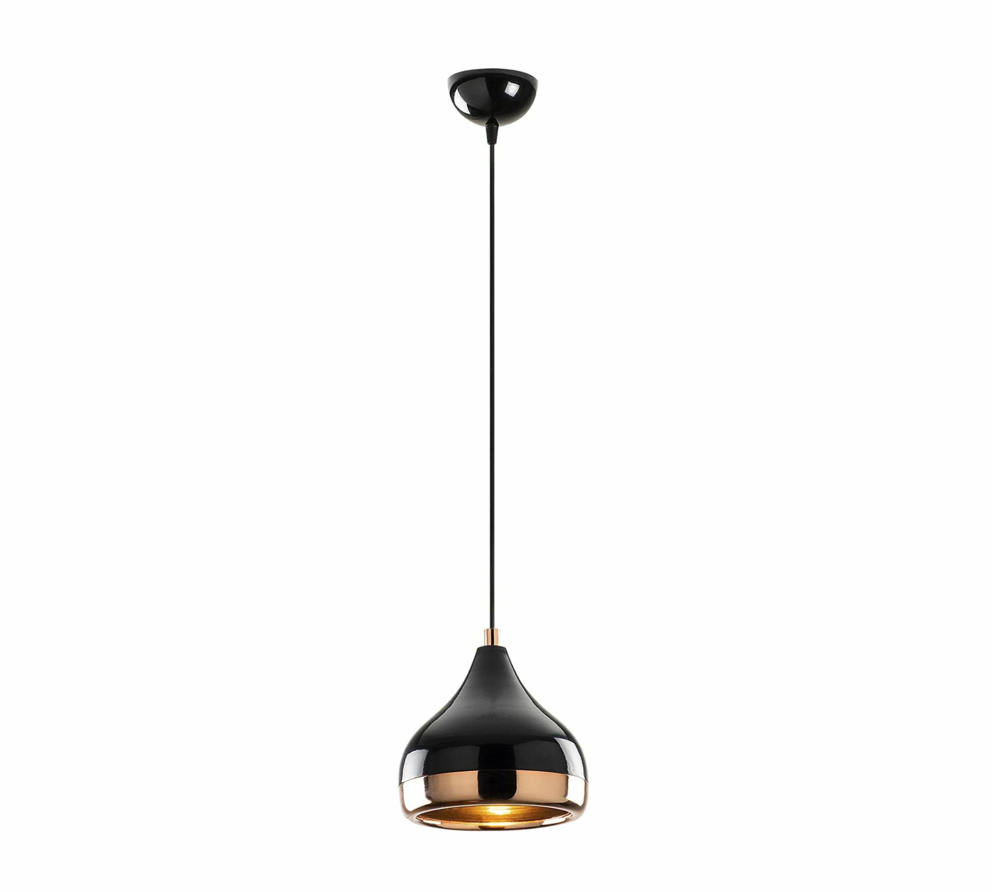 Pendelleuchte 1-flammig Glas Metall Schwarz Gold 2