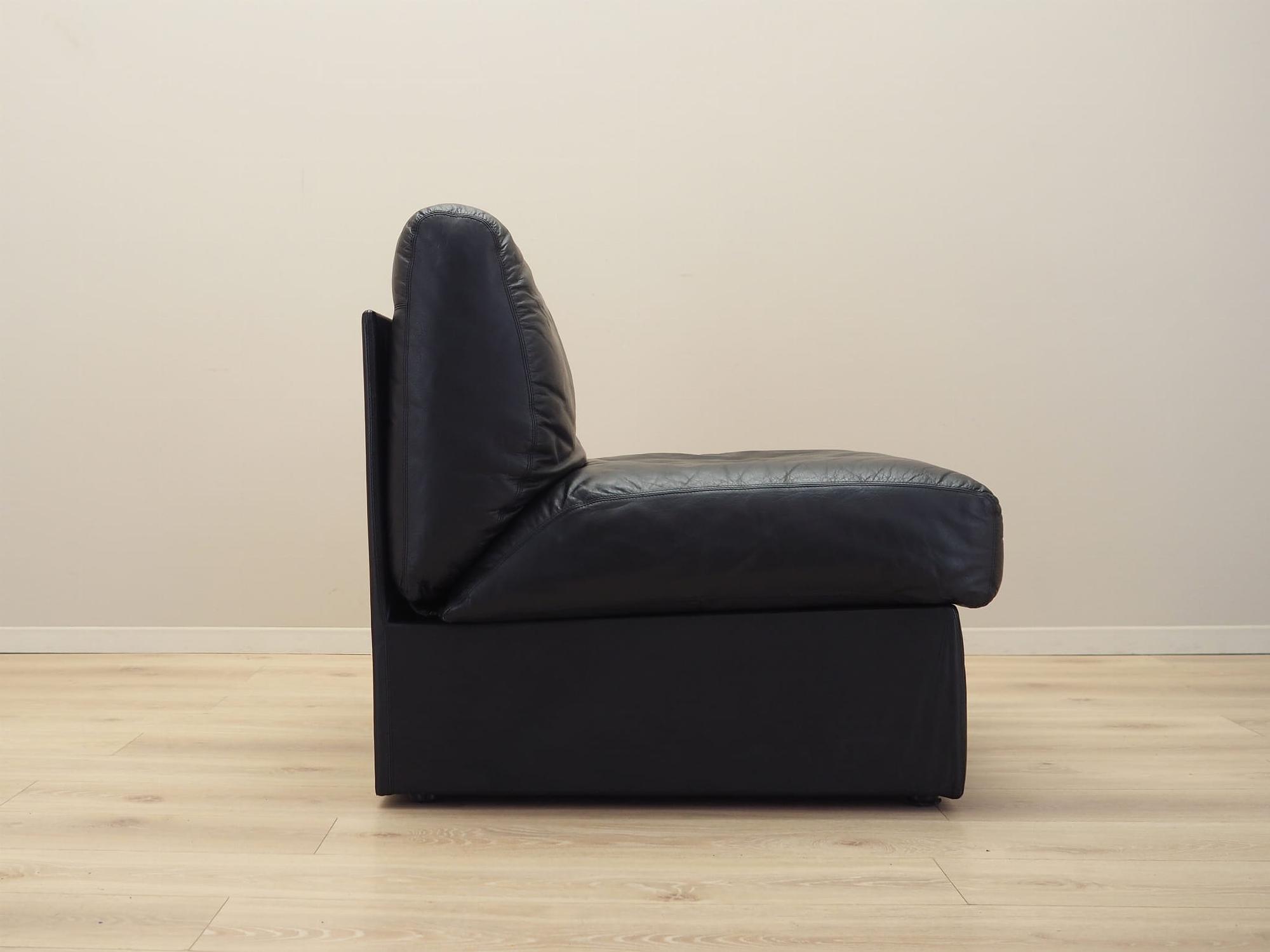Sessel Leder Schwarz 1960er Jahre 5