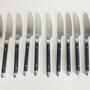 11x Vintage Tafelmesser Edelstahl Schwarz 1960er Jahre 3