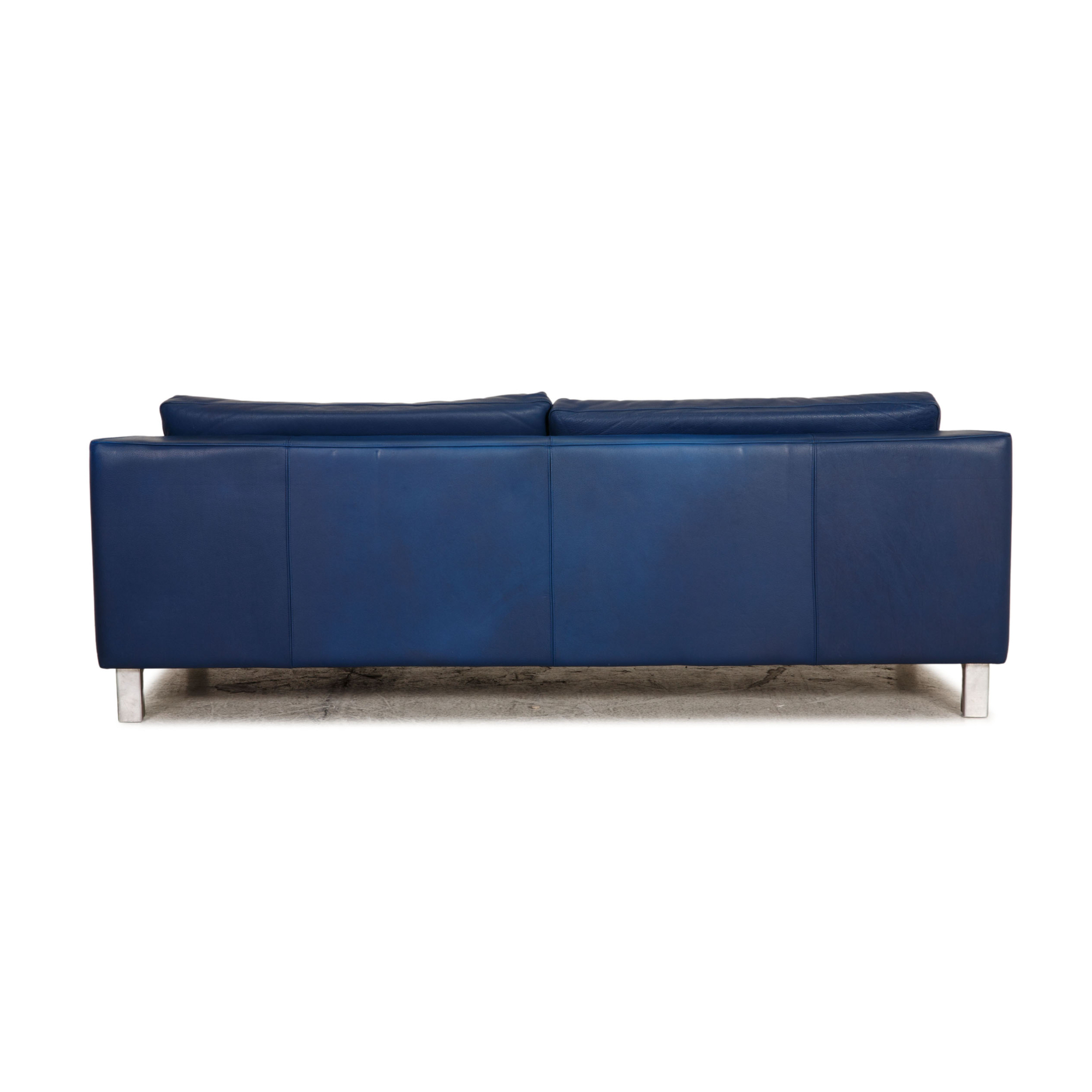Sofa 3-Sitzer Leder Blau 6