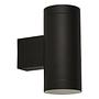 Wall Lamp Up Down 2-Light Clear Glass Stainless Steel Black 1