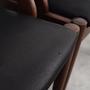 4x Vintage Chair Teak Wood Textile Black 1970s 10