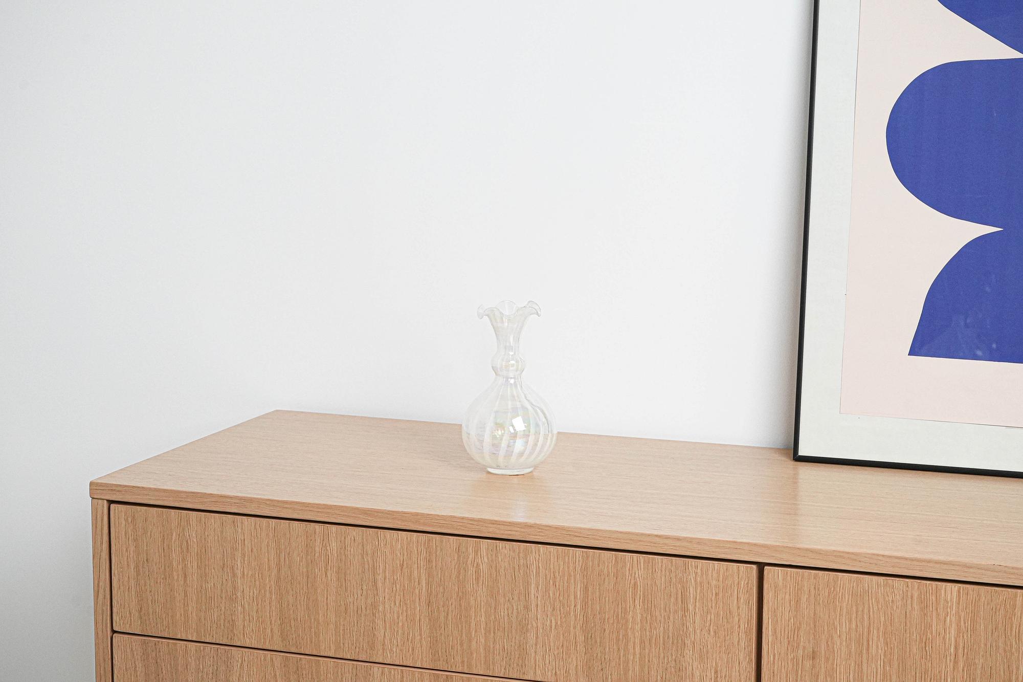 Glass vase White 1960s 1