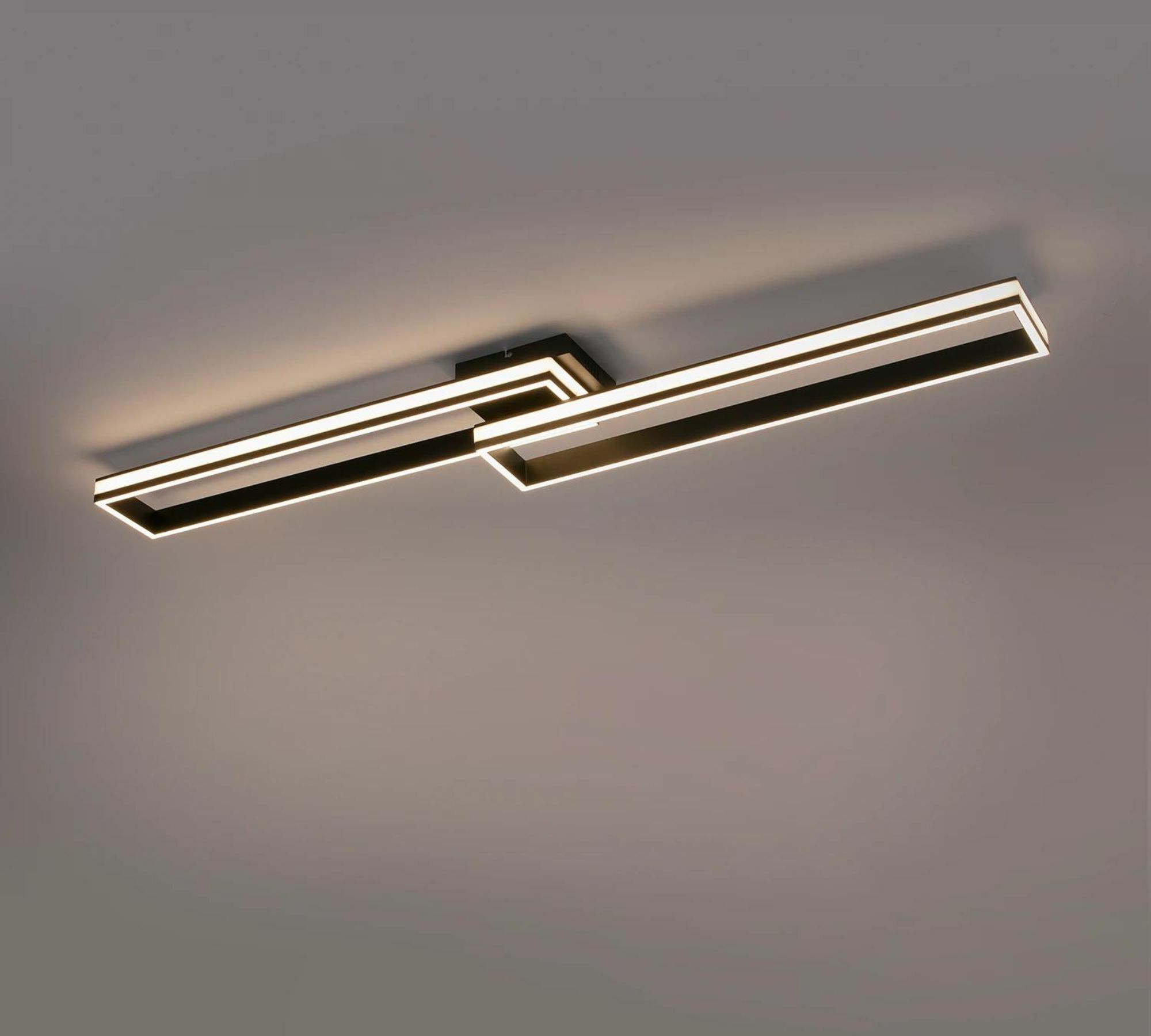 LED Deckenleuchte 2-flammig Kunststoff Metall Schwarz 7