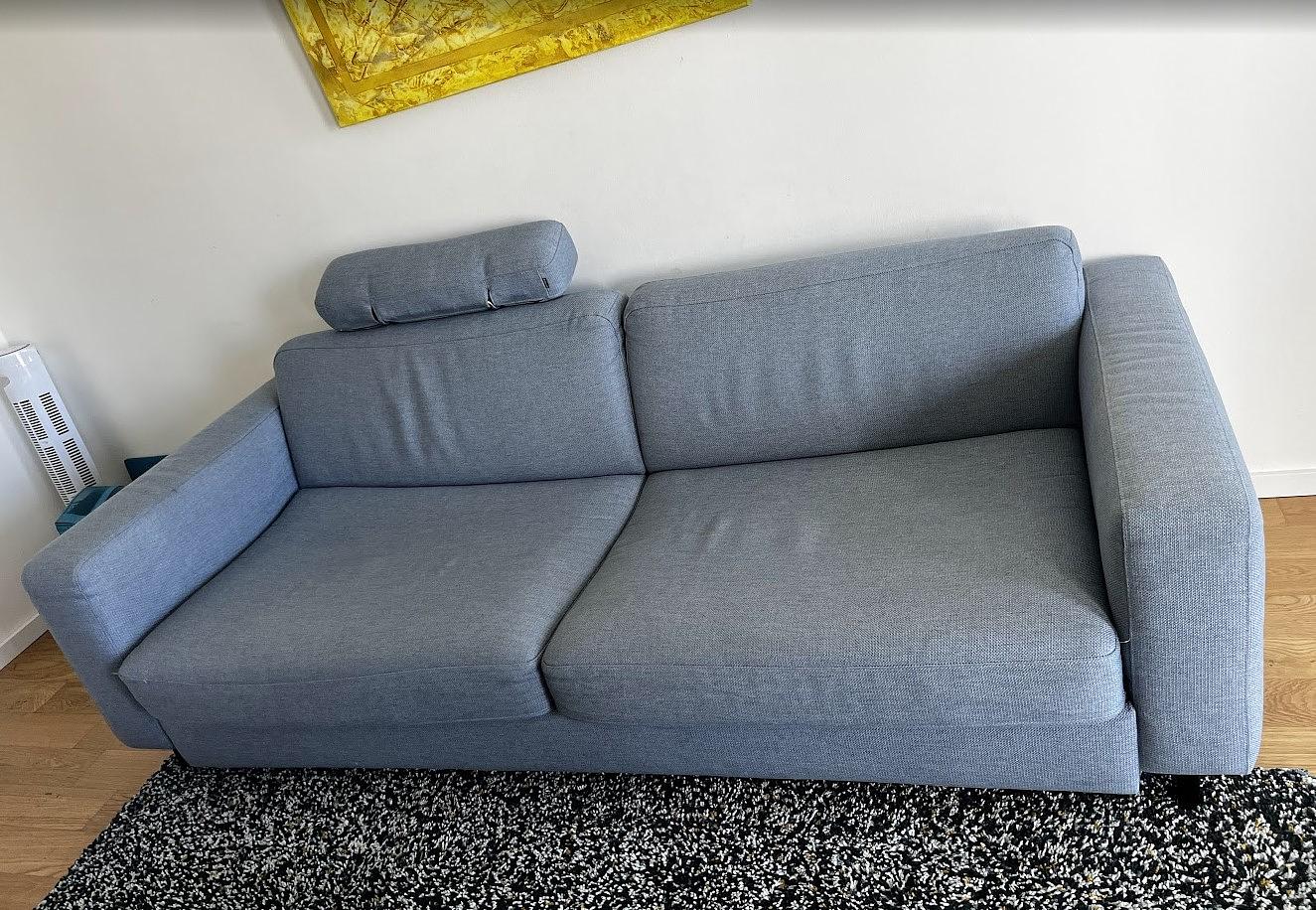 3-Seater Sofa Bed Blue 1