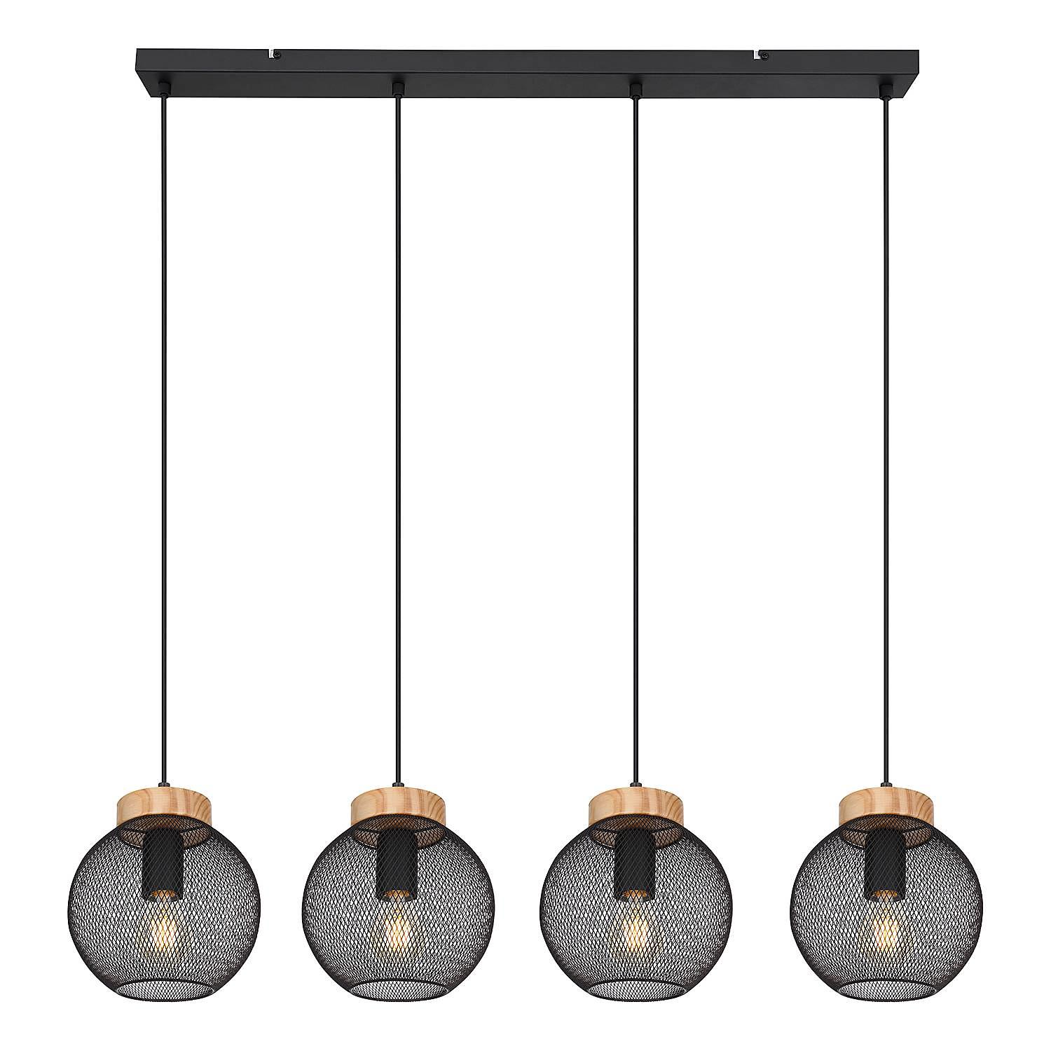 4-flame pendant light Pablo Ficus iron black 3