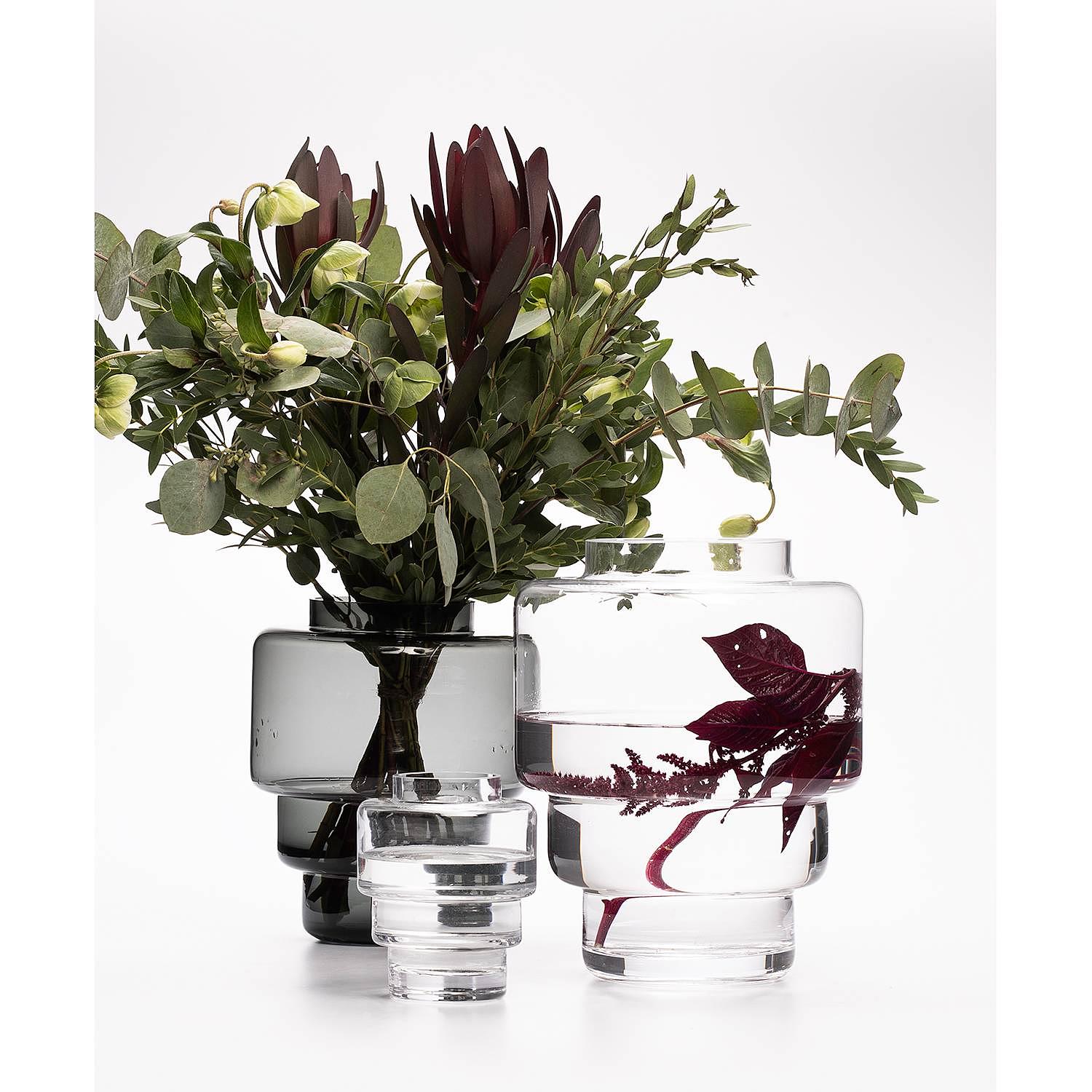 Vase Akka I Glas Grau 2