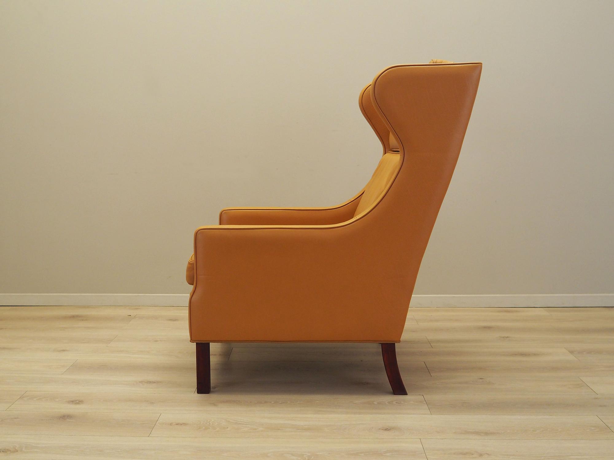 Armchair Leather Orange 1970s 3
