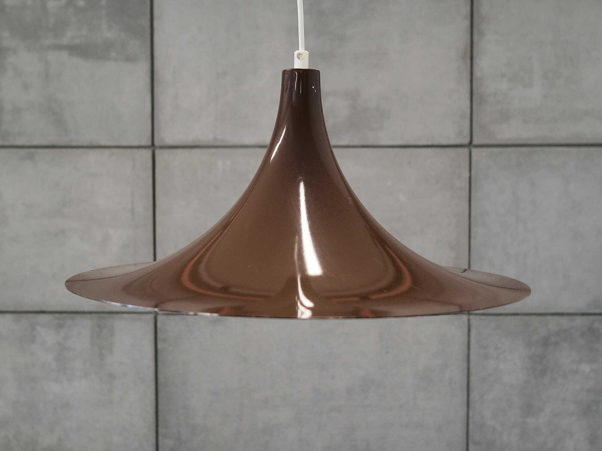 Vintage Pendant Lamp Metal Brown 1960s 1