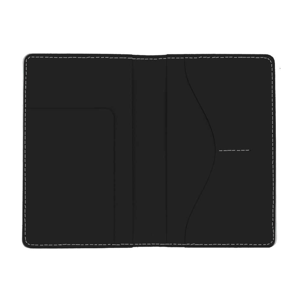 Reisepasshalter 100% Recyceltes Leder Schwarz 1