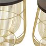 2x Agra Round Side Table Mango Wood Brass 3