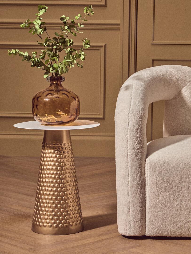 Amira Side Table Iron Gold White 41cm 2