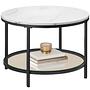Chongu Coffee Table Marble White Decor Black Ø65cm 0