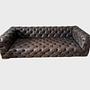 Chesterfield Sofa 3-Sitzer Leder Dunkelbraun 0