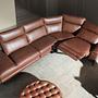 Sofa Récamiere Links Leder Tabakbraun 5