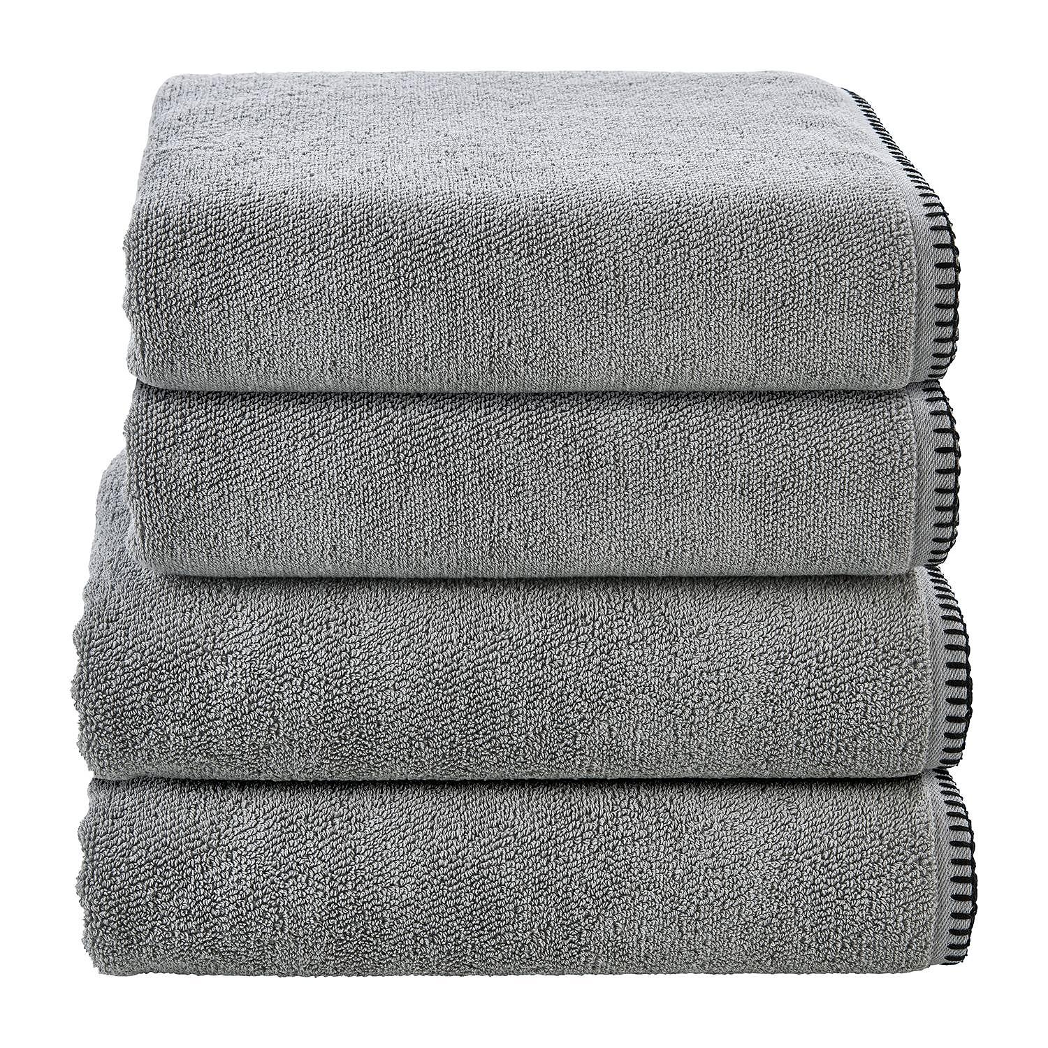 Towel Deluxe Prime Set of 4 Cotton Fabric Grey 0