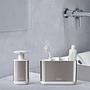 Bad Accessoire 2er Set Easy Store Edelstahl Silber Weiß 2