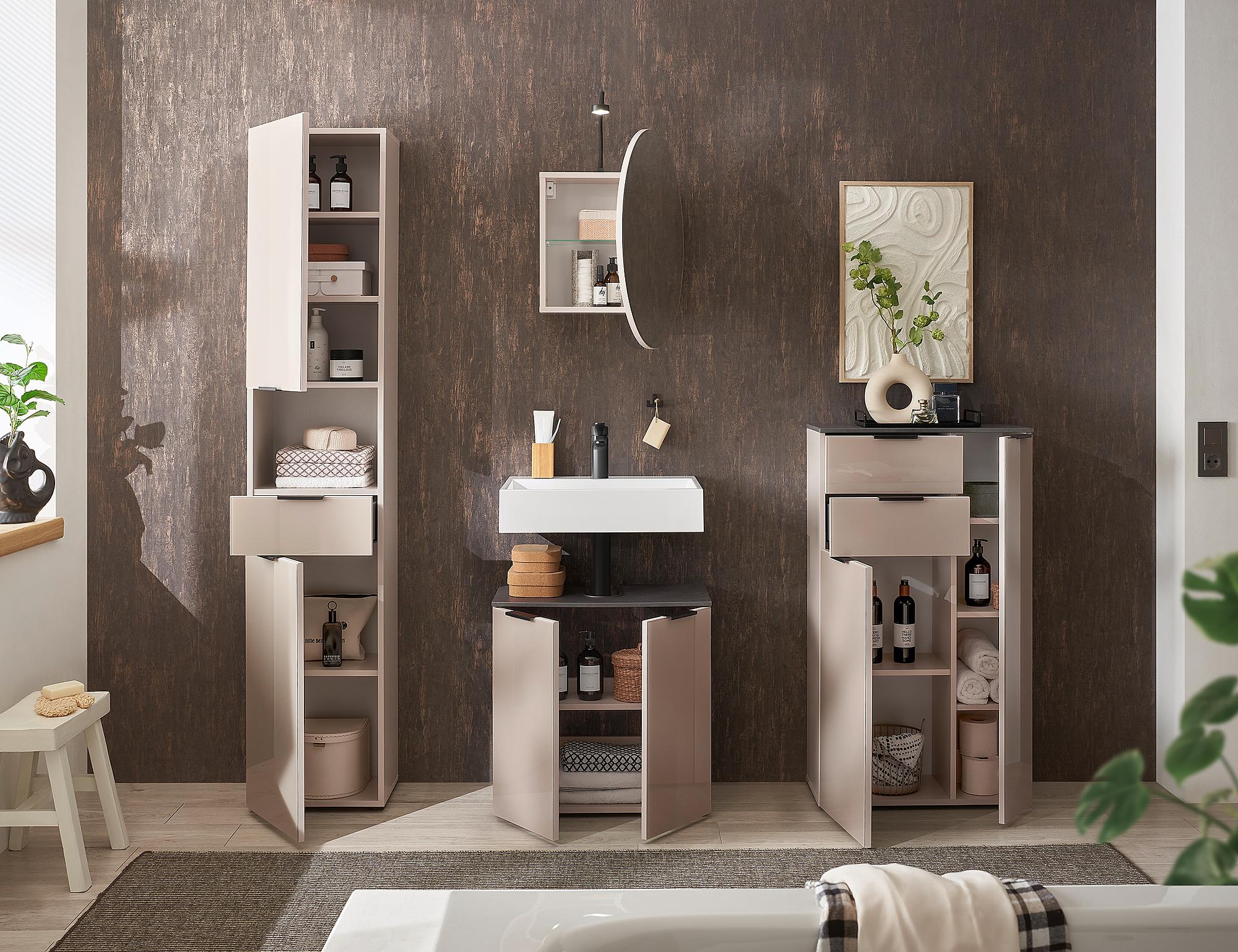 Niselia Waschbeckenunterschrank 2 Türen Kaschmir 4