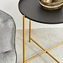 2x Avento Set aus zwei schwarz-goldenen Beistelltischen
 0