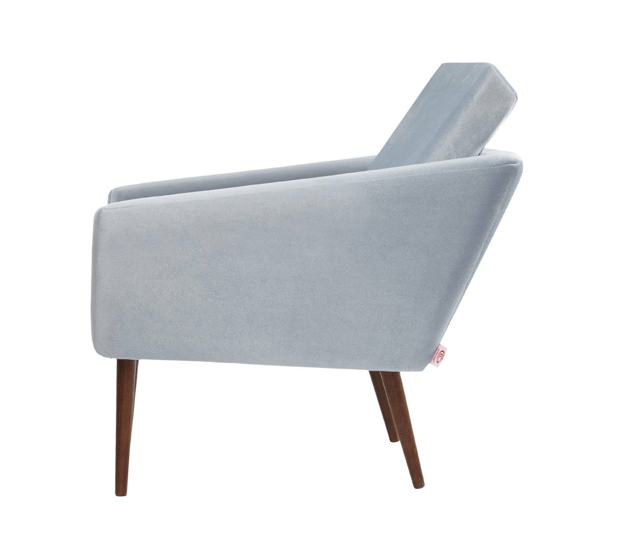 Supernova Sessel Samt Eisgrau Buchenholz 3