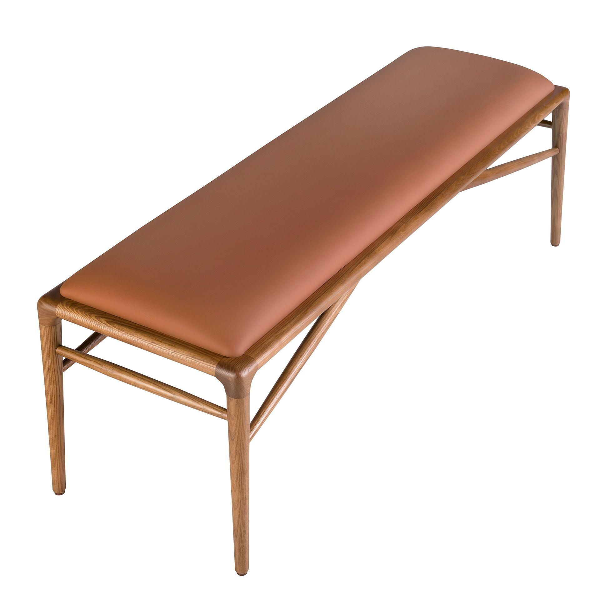 Panca in ecopelle marrone 6