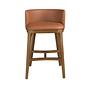 Bar stool faux leather brown 1