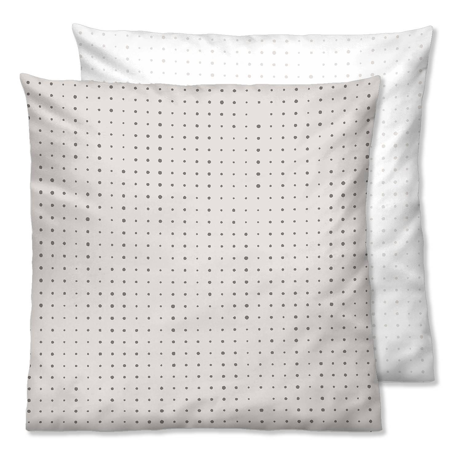 Mako-Satin Kopfkissenbezug Baumwolle Taupe 80 x 80 cm 0