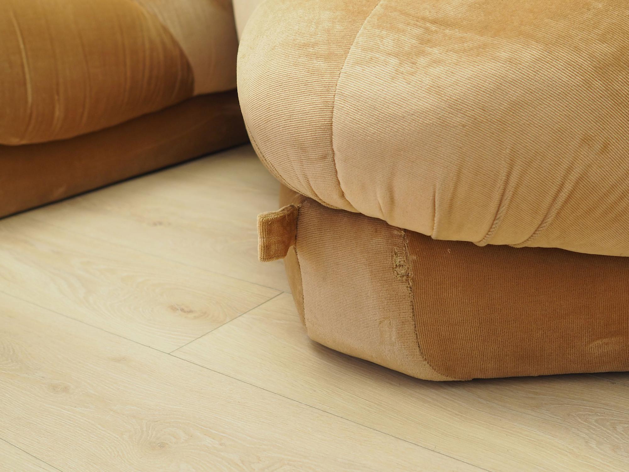 Modular corner sofa velvet 1960s 7