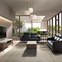 Rectangular coffee table Walnut wood Marble look 6