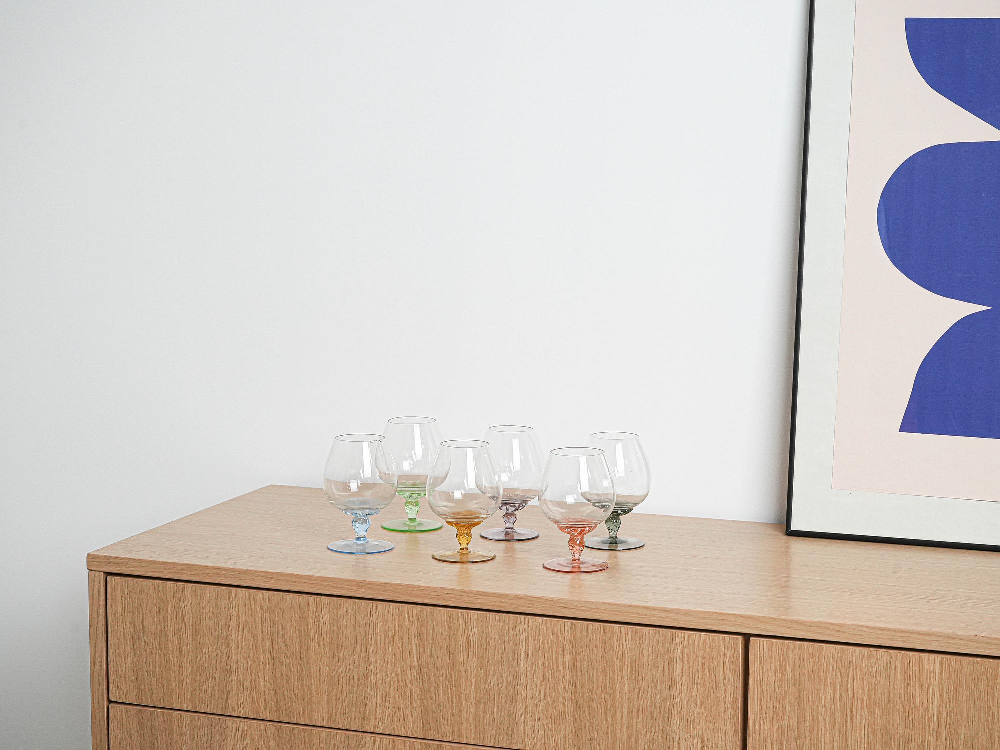 Cognac glasses set Multicolored 1970s 1