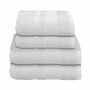 4-tlg. Handtuch-Set aus Baumwolle Hellgrau Öko-Tex Standard 0