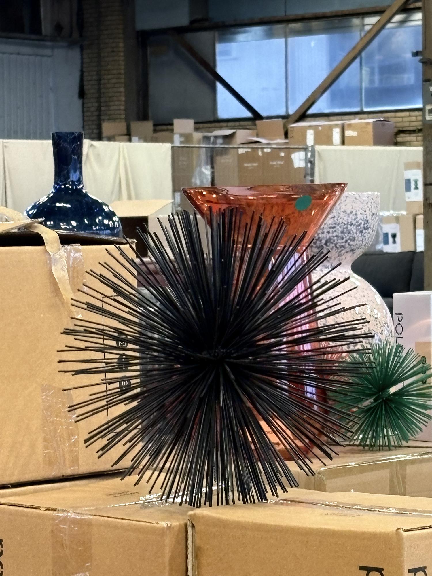 Prickle Dekoratives Objekt Metall Schwrz 1