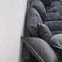 Ecksofa mit Hocker Anthrazit 4