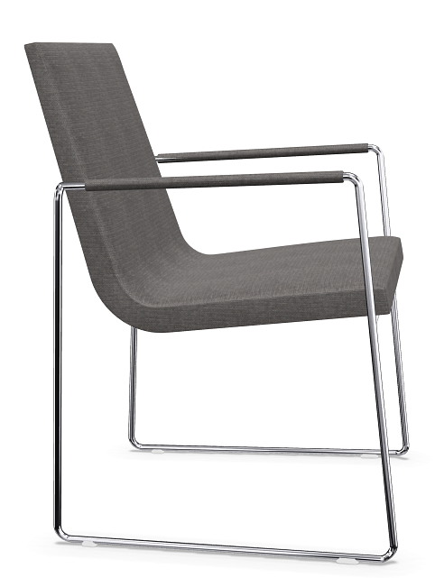 Lineal Armlehnstuhl Grau 1