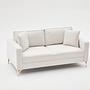 Lima Sofa 2-Sitzer Creme mit goldenen Beinen 6