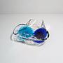 Vintage Ashtray Glass Blue 1970s 0