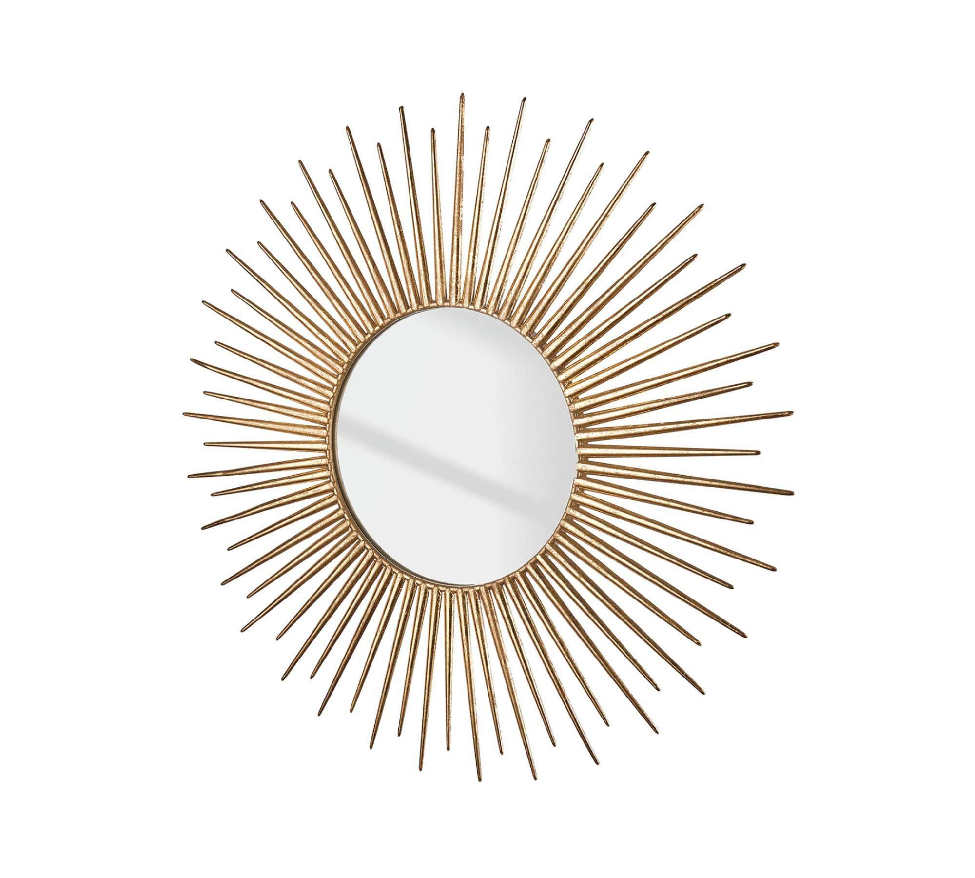 Runder Spiegel Eisen Glas Gold 0