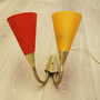 Vintage wall lamp metal textile multi-colored 1970s 6