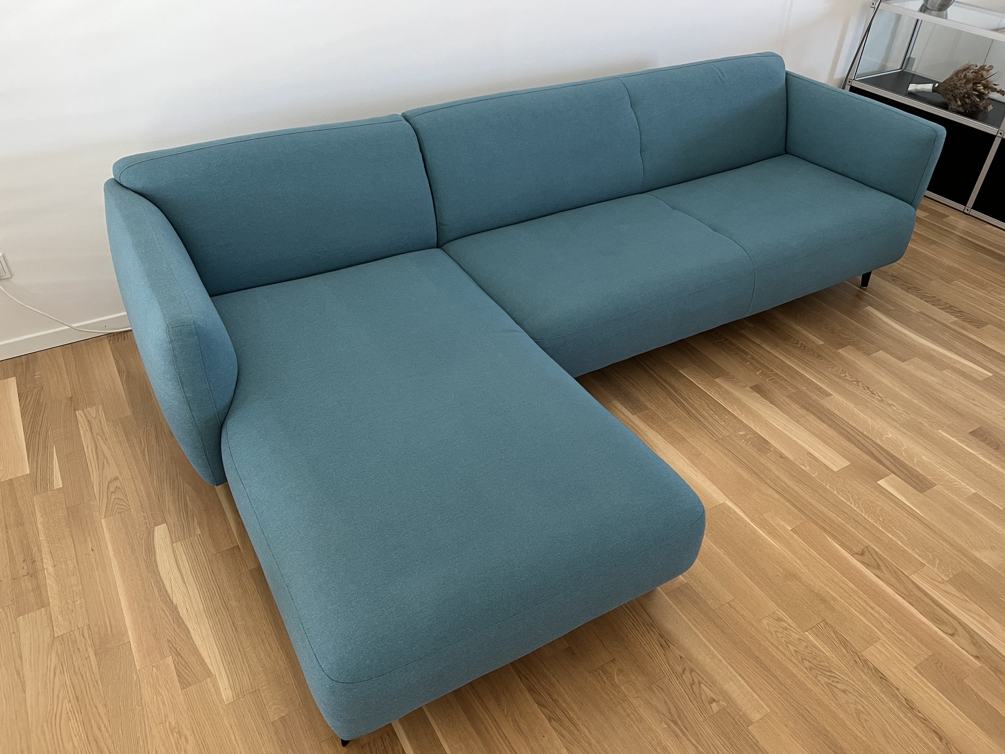 Modena Sofa Récamiere Links Textil Petrol 3