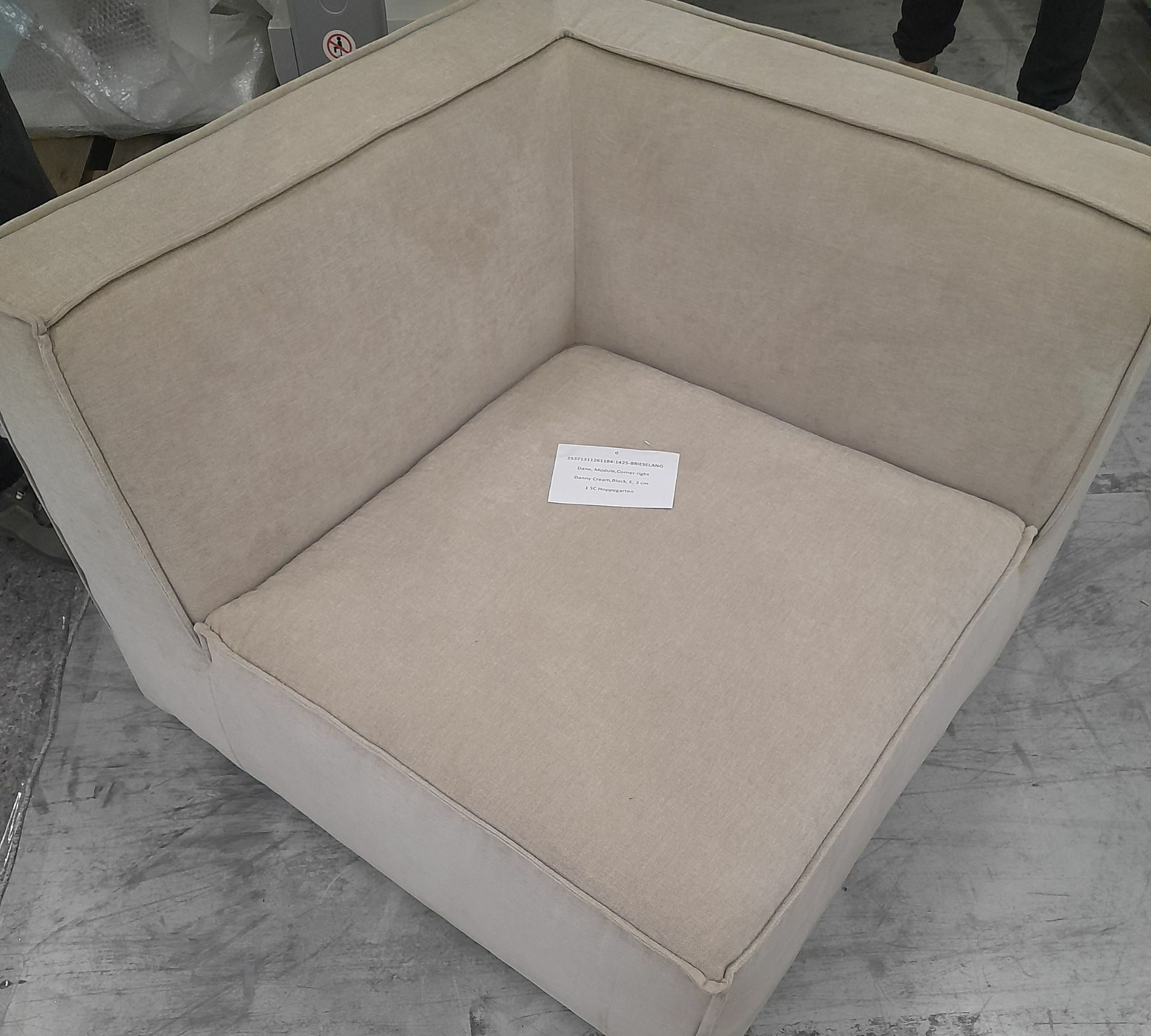 Dane 1-seater corner module right Danny Cream 4