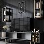 Gold Line TV cabinet Wood veneer Anthracite Black 3