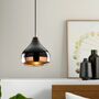 Pendelleuchte 1-flammig Glas Metall Schwarz Gold 3