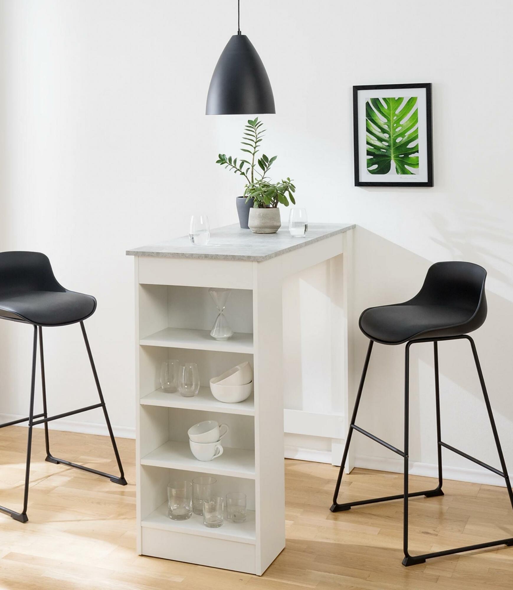 2x Bar stools Black Plastic Steel 6