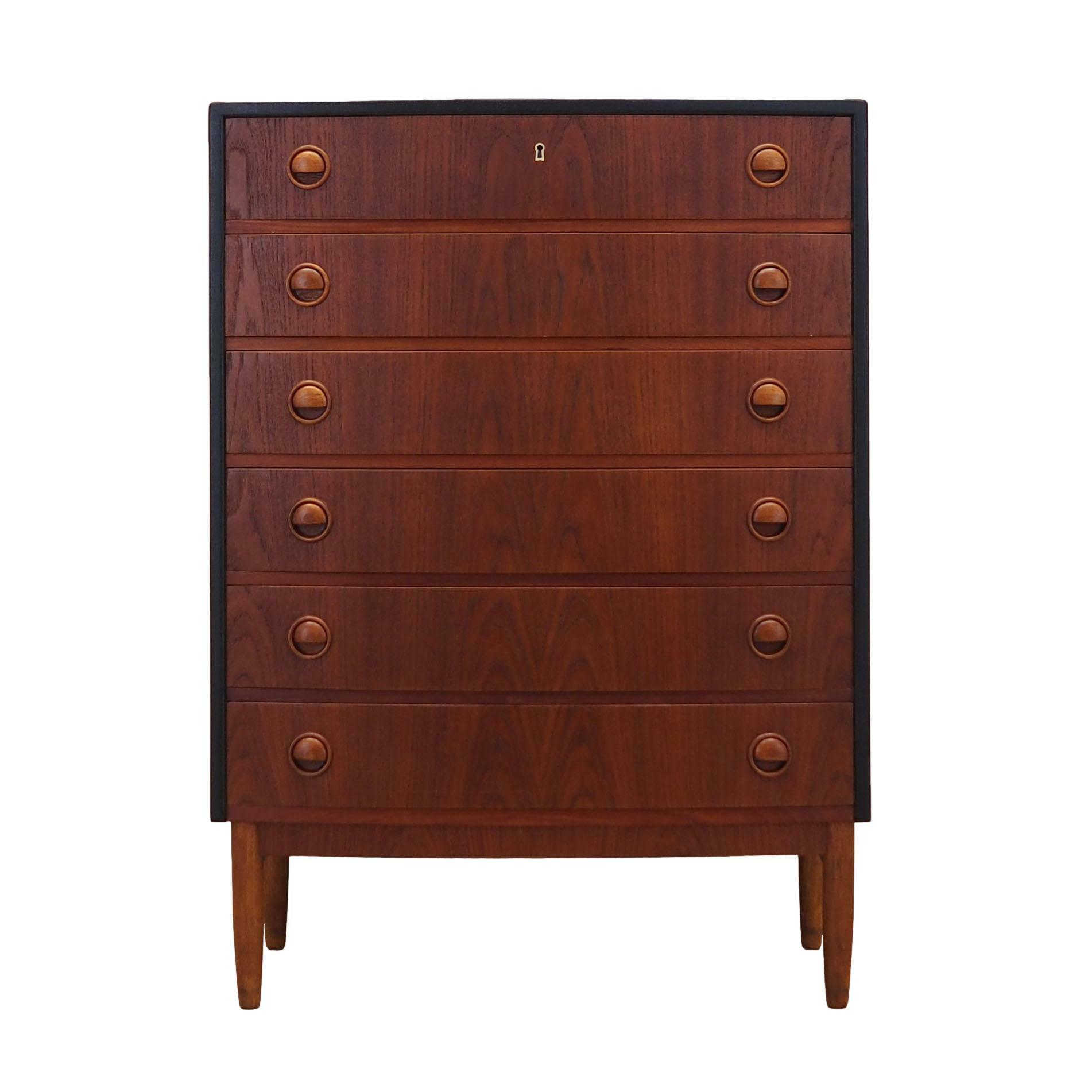 Vintage chest of drawers Teak wood Brown 1960s 0